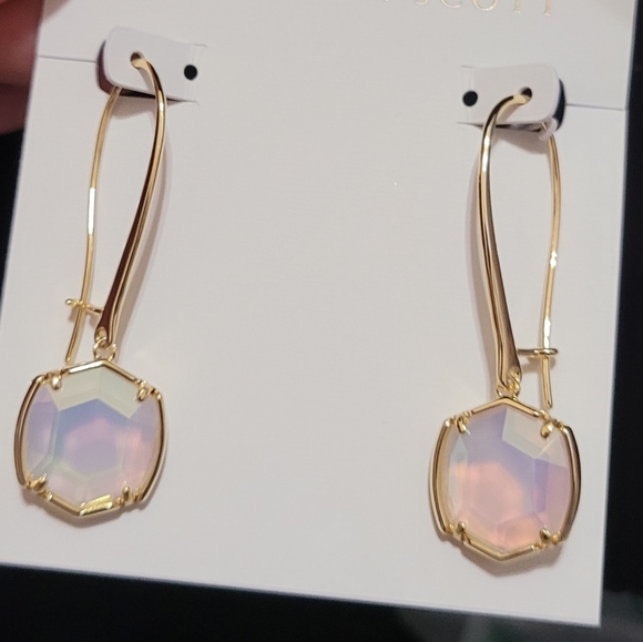 NWT Kendra Scott Earrings Iridescent Opalite in Gold - Picture 12 of 16